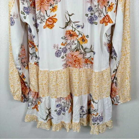 American  Eagle Womens Size Small Floral Bohemian Tunic Blouse - Picture 14 of 16